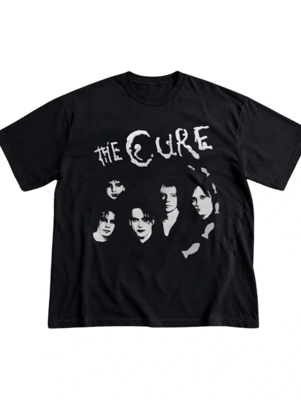 Gildan Black The Cure Graphic Tee - White Print - Picture 1 of 3